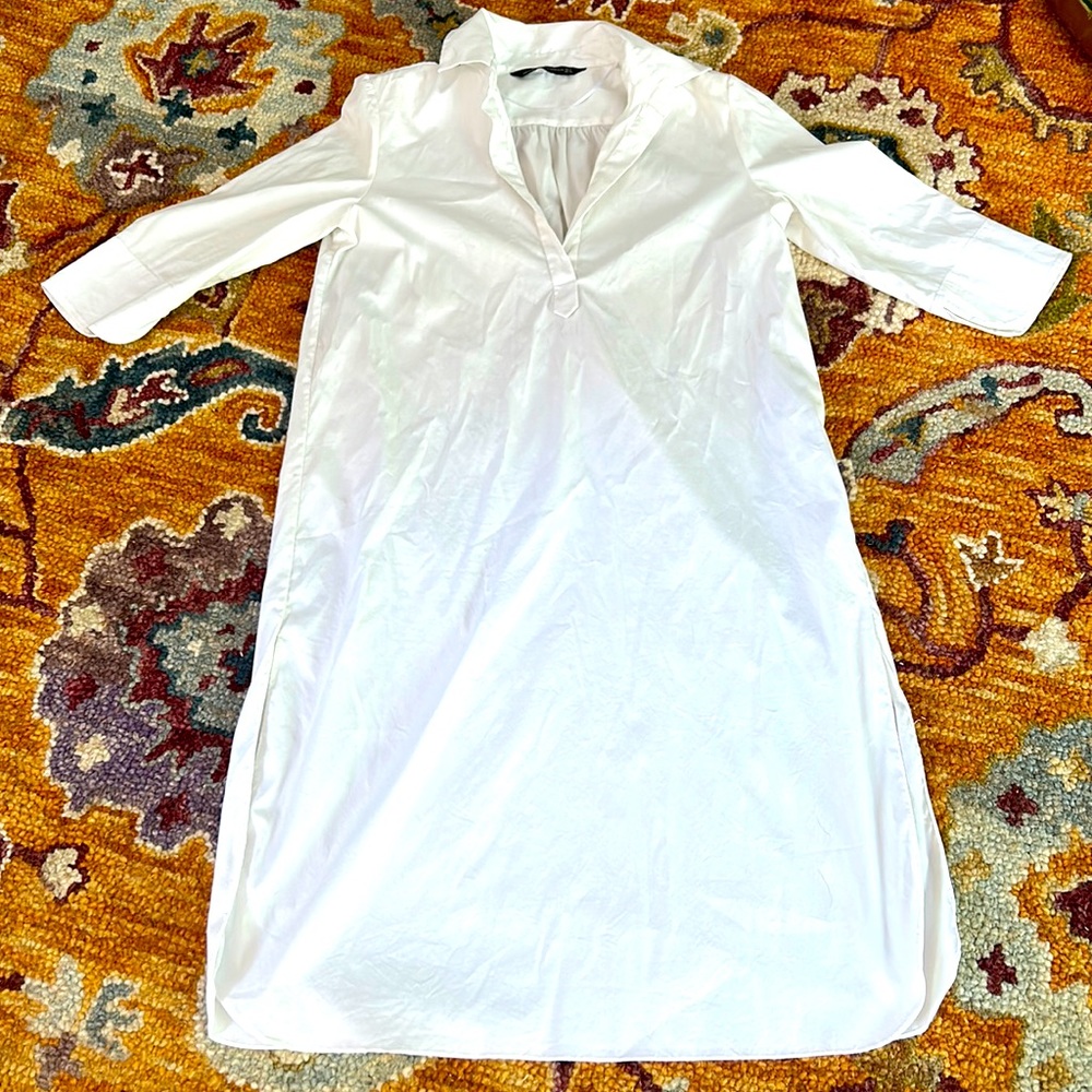 Zara white shirt dress